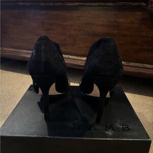 L.A.M.B. Elegant Black Suede Heels
